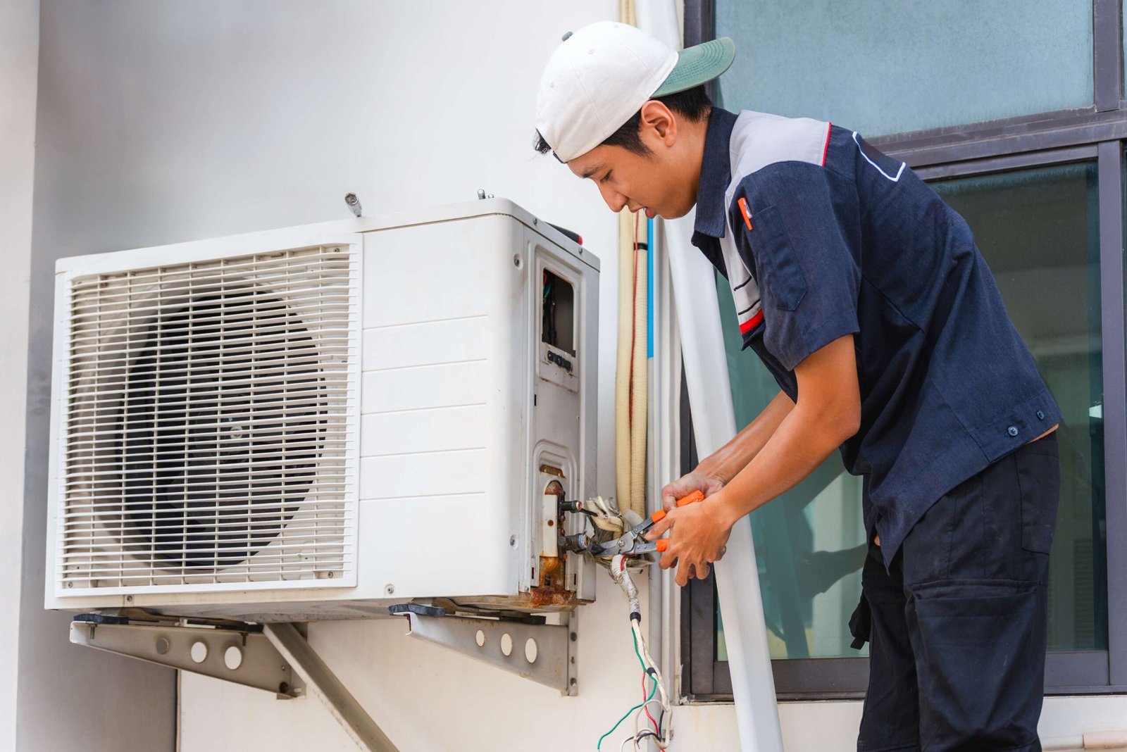 Outdoor AC unit mounting and alignment service in Navi Mumbai